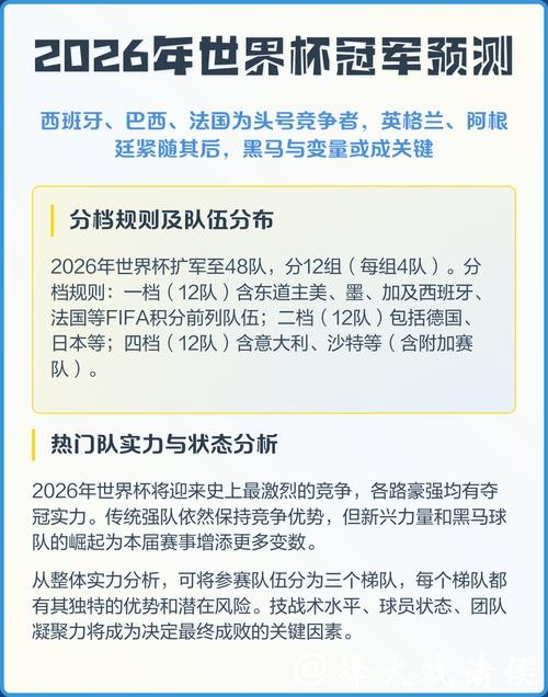 2026世界杯赛事预测技巧大全